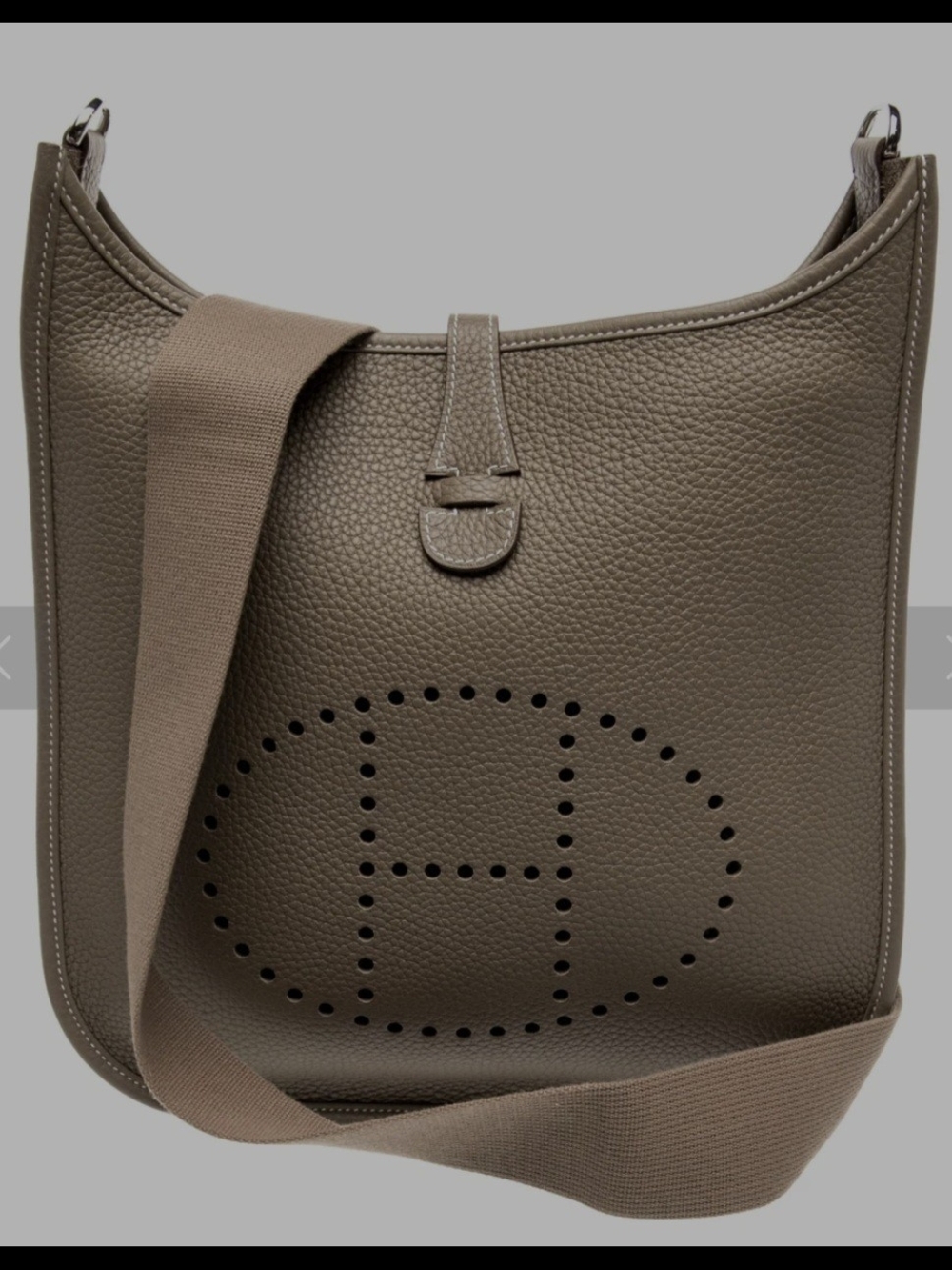 Hermes Evelyne GM Crossbody Messenger Bag in Etoupe Taupe